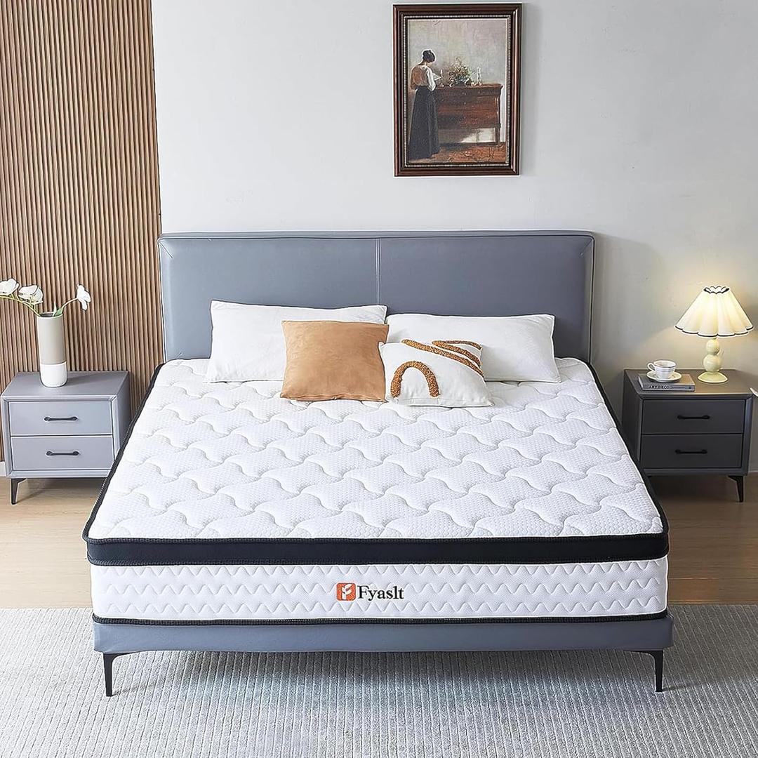 Fyaslt Full Size Mattress, 10 Inch Memory Foam Hybrid Mattress in a Box with Individual Pocket Spring for Motion Isolation & Strong Edge Support & Pressure Relief, CertiPUR-US, 100 Nights Trial