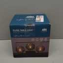 LUSHARBOR Battery Powered Lamp with Timer, Cordless Battery Operated Table Lamp with LED Bulb, Decorative Small Lamp Glass for Nightstand Bedside Bedroom Living Room-Green