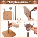 Leinuosen Brown Paper Towel Holder Cute Highland Cow Wooden Paper Towel Holder Brown Bathroom Countertop Accessories Kitchen Stand Organizer Standing Apartment Decor Housewarming Gift