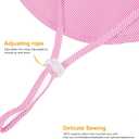 Baby Girl Sun Hat Toddler Beach Hats with UPF 50+ Protective Infant Summer Hat with Wide Brim Baby Girls Bucket Hat (0-6 Months, Navy Stripe Dy)