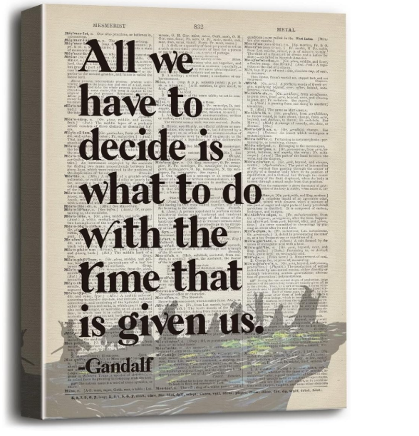 LOTR Gifts, LOTR Poster, Gift for LOTR Decor, All We Have to Decide is What to Do With The Time That is Given Us - Gandalf, LOTR Merch, LOTR Birthday Decor, Lord of the Rings Poster 16x20 inch