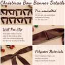2 Pcs Christmas Bow Garland Banner 16.4 ft Pre-Assembled Brown Satin Bows Ornaments Xmas Bows Hanging Decor for Room Fireplace Bachelorette Party Birthday Baby Shower Supplies
