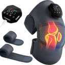 Cordless Knee Massager for Pain Relief, Knee Heating Pad with 5 Vibration Modes & 5 Heat Levels, Heated Knee Brace for Knee Pain, 3-in-1 Massager for Knee, Shoulder, Elbow, with 2 Extension Straps