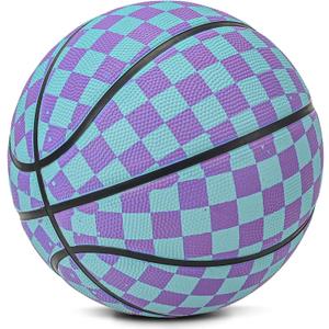 Kids Youth Basketball Size 5 (27.5") Indoor Outdoor Basketball Premium Rubber for Boys Girls Play on Backyard, Park, Beach & Waterproof for Pool Games (bluPurple)