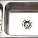 Houzer Elite Stainless Steel Kitchen Sink: 31 Inch Undermount 80/20 Small Left Double Bowl Sink with Strainer, Durable & Versatile, Essential for Home & Apartment: HD-3118-1, 31-1/2" x 17-15/16" x 8"