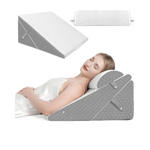 Wedge Pillow Headboard, 3PCS Orthopedic Bed Wedge Pillows Set for After Surger Grey, 25" x 22"