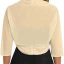 MINTLIMIT Women's Chiffon Batwing 3/4 Sleeve Open Front Shrug Bolero Cardigan Elegant Cropped Cardigans for Evening Dress (White, XL)