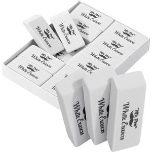 Mr. Pen- White Pencil Eraser, 12 Pack, Large Latex Free Block Erasers for School, Office, Art Sketching, Homework, Exams, Clean Smudge-Free Correction