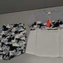 PATPAT Boys Summer Outfits, Grey Camo Tshirts and Shorts with Pockets, Crew Neck Short Sleeve Tshirts Stretch Shorts 2 Piece Outfits Boys Short Sets, Size 7-8 Years