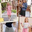 3 Pack Girls' Bermuda Long Shorts 5-14Y | Bermuda Shorts, Athletic, Long Short, Drawstring, Sweatshorts Pocket, for Summer, Casual, for Girls, Kids, Teen, 5-14Y