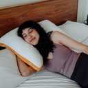 JUVEA Curve Crescent Latex Neck Pillow, Side & Back Sleepers, Standard