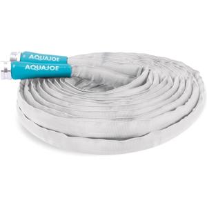 Aqua Joe RV Water Hose with Flexible Marine-Grade Fiber Jacket, 50 Ft - Heavy-Duty, Expandable, and Lightweight Watering Tool for Outdoor Cleaning and Gardening, AJFJH50-58-RV