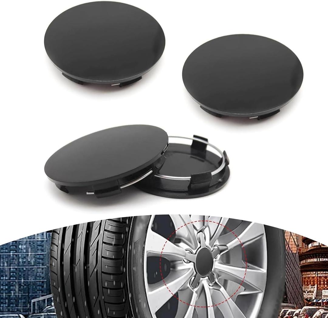 ijuicy 4 PCS Car Wheel Center Hub Caps, ABS Rust-Proof Center Caps for Rims, 2.36" OD 2.2" ID Tight Fitting Snap-on Wheel Hub Modified Dust Protection Cover, Universal for Most Cars (Black)