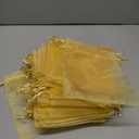 Akstore 50Pcs 3.15"x4"(8x10cm) Sheer Drawstring Organza Jewelry Pouches Wedding Party Christmas Favor Gift Bags (Lemon Yellow, 3x4)