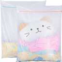 Large Mesh Laundry Bags, 2 Pack 35 in x 27 in Washable Fine Net Washing Machine Bags for Delicates, Blankets, Comforters, Bedding, Clothing, Toys, Pet Items (White)