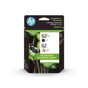 HP 62XL Black / 62 Tri-Color Ink Cartridges, N9H67FN, 2 / Pack 2 PK