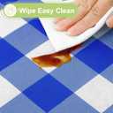 Smiry Rectangle Table Cloth, Waterproof Vinyl Tablecloth with Flannel Backing, Wipeable Buffalo Plaid Table Cover for Picnic, Indoor and Outdoor (Blue & White, 54"x78")