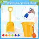 Didaey 12 Set Beach Sand Buckets and Shovels Set Includes 9 Inch Large Sand Buckets and Shovels Beach Pails Toys for Kids for Summer Theme Party Favors Summer Game (Multicolor)