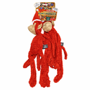 Bow Wow Pet Christmas Crinkle Monkey Stuffing-Free Plush Dog Toy 2 Pack