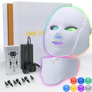 Led Face Mask Light Therapy, Led Mask Therapy Facial Skincare, Blue Red Light Maintenance Facial Skin Care Mask at Home for Face and Neck