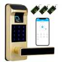 Harfo Smart Door Lock, Heavy Duty Keyless Entry Door Lock, Fingerprint Door Lock, Door Locks with Keypads, Full App Control Digital Door Lock, Keypad Lock Electronic Digital Biometric Door Lock (Gold)