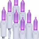 100 LED Purple Christmas Lights, UL Certified and Commercial Grade White Wire String Lights 35 FT, for Indoor Outdoor Halloween, Easter, Spring, Garden.