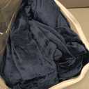 Queen Size Heated Blanket - Dual Control Electric Blanket Queen with 5 Heating Levels, 10 Hours Auto Off, Overheat Protection, Washable Flannel Sherpa Heating Blanket, 84 x 90 Inch, Navy