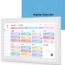 15.6 Inch Digital Calendar Wall Touchscreen&Chore Chart, 32GB Electronic Calendar+ Smart Family Planner, 1920*1080 HD Interactive Display For Your 2025 Daily Schedules, Wall and Desk Mountable (White)