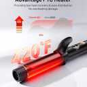 1 Inch Mini Travel Curling Iron, 100-240V Travel Dual Voltage Curling Iron for Short Hair with 5 Heat Settings, Small Curling Wand with Temperature Memories and Lock, Rose Gold