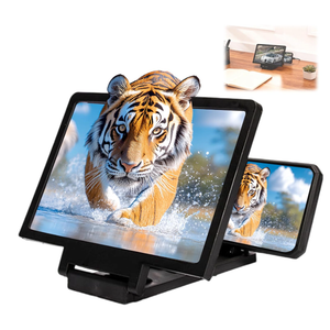 Big Screen Phone Magnifier,Screen Magnifier for Cell Phone,Upgraded 3D HD Foldable Design Screen Magnifier Version for Movies,Videos and Gaming,Universal Compatible with All Smartphones (Black)