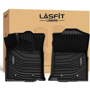 LASFIT Front Mats Fit for Tacoma 2016-2023 (Only Fit Auto Tran), Custom Fit All Weather Protection Durable TPE Floor Liners for 2024 2025 2026 Tacoma Accessories Front Row Car Mats, Black