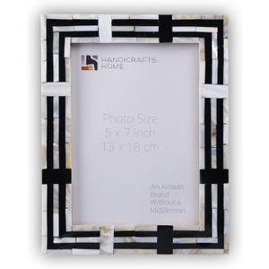 Handicrafts Home 5X7 Picture Frames  Vintage Style Wall Hanging & Desk Décor, Farmhouse Photo Frames, Living Room, Office & Home Décor, Small Picture Frame for Diploma & Wall Decor, Pearl Motif