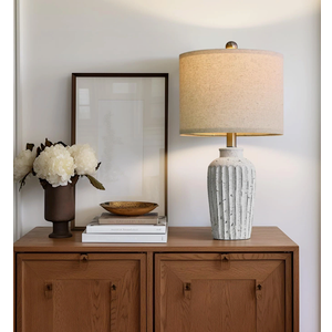 20" Farmhouse Ceramic Table Lamp For Bedroom Vintage Bedside Lamps For Night Sta, Set of 2