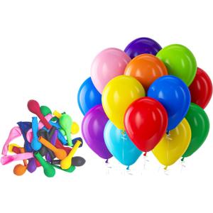 Bezente Assorted Rainbow Latex Balloons - 150 Pack 5 inch Multicolor Helium Balloons for Birthday Baby Shower Wedding Rainbow Party Decorations