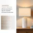 AIEAMPDO 23'' Set of 2 Modern Ceramic Table Lamps for Living Room Bedroom, Nightstand Farmhouse Beige White Desk Lamp for Bedside End Table Entryway, 2 LED Bulbs Included