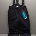 PHIBEE Girls' Waterproof Windproof Breathable Polyester Snow Ski Pants (8, Black)