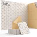 Kuchoow 12 Pack 12"12"0.4" Acoustic Panels - Sound Proof Foam Wall Panels with Hexagon Design, Self-Adhesive Noise Cancelling Dampening Panels for Recording Studio Door Home Bedroom Theater (beige)