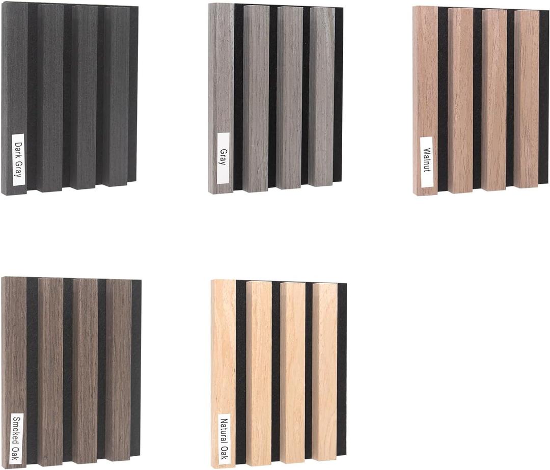 NeatiEase Wood Wall Panels Color Samples Pack, Acoustic Slat Wall Panels for Interior Wall Decor and Noise Reduction, Decorative Slat Wall Paneling