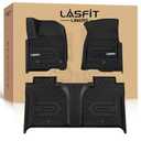 LASFIT Floor Mats 2019-2026 for Chevy Silverado/GMC Sierra 1500, 2020-2026 2500 HD/3500 HD, Crew Cab Only(Fit with Rear Under-Seat Storage, But Not Fit 2nd Row Plastic Storage) All Weather TPE Mats