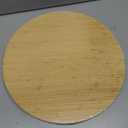 Round Bamboo Serving Tray with Handled Mezzaluna Knife Fruit, Bread, Salad Plate, Round Wood Charcuterie Board Coffee Table, Suitable for Storage and Display (Bamboo, 8x8 inch)