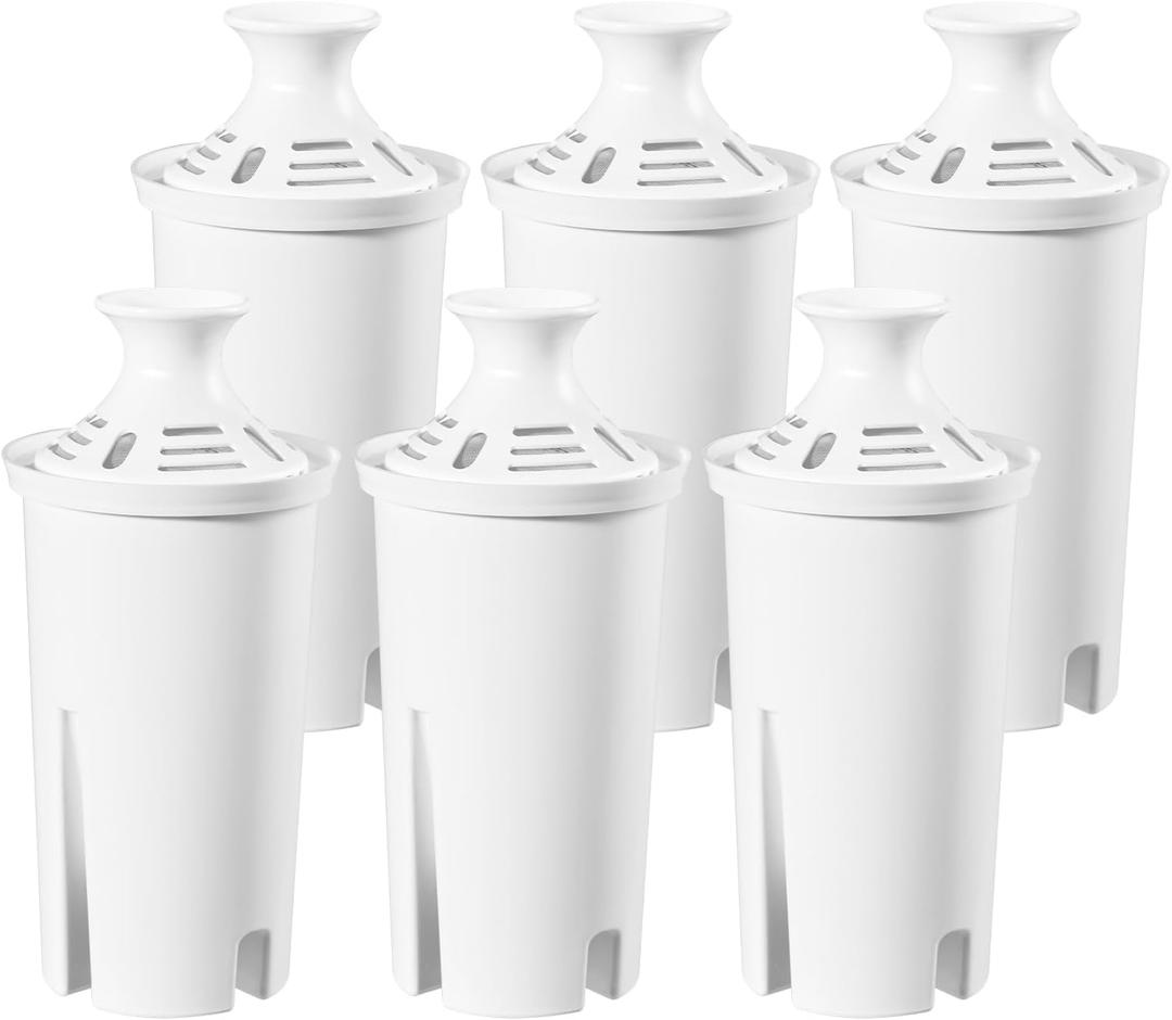 6 x Water Pitcher Filter Replacement for Brita Water Filter, Pitchers and Dispensers, Compatible with Brita Classic,Elite, OB03, Standard, 0806, Ultramax,and Mavea 107007(6 Pack)