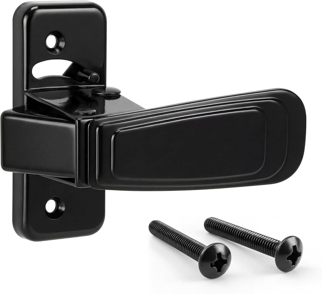 Replacement Screen Door Latch, Heavy Duty Inside Door Handle Compatible with Storm Doors Handle, Interior Latch for Screen and Storm Doors(for Non-Spring Loaded Strike,Black)