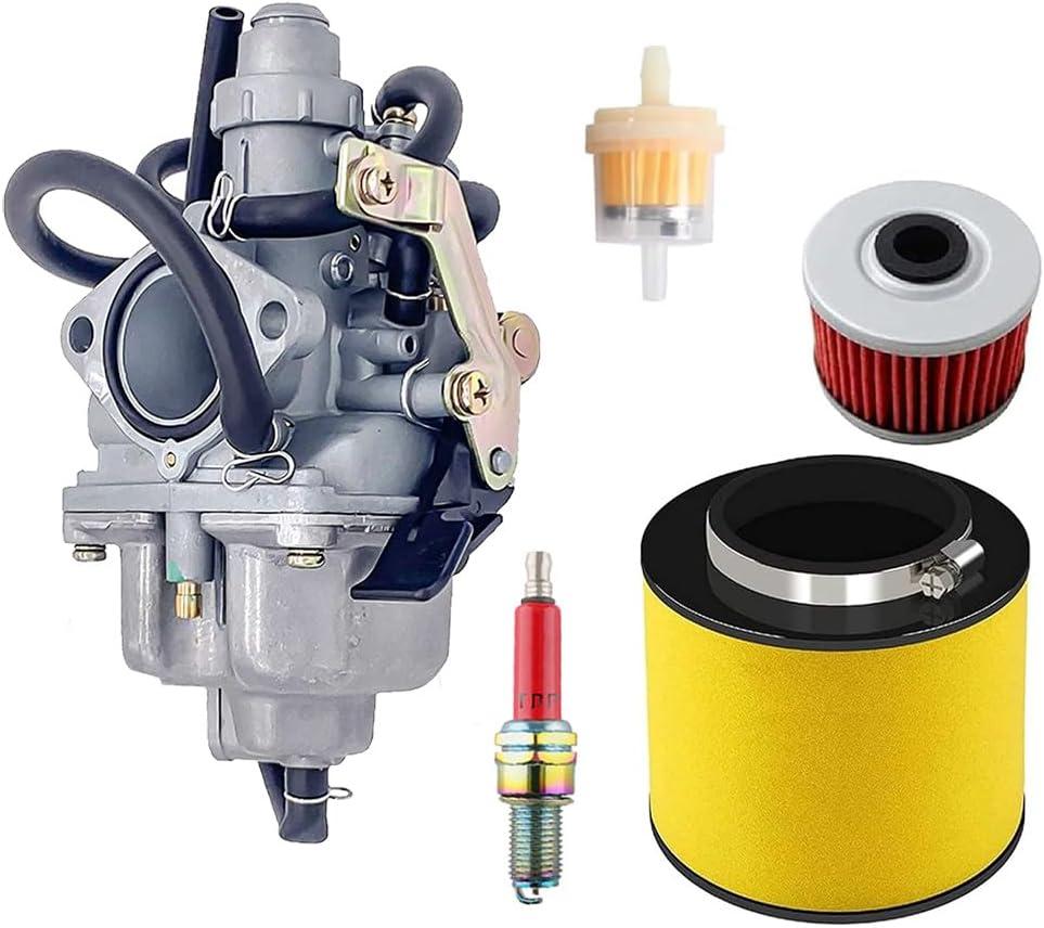 TRX 250 Carburetor Fits for Honda Recon 250 TRX250 TRX250EX TM TE 1997-2007 ATV with Air Filter Spark Plug Carb Tune Up Kit