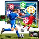 VATOS Electronic Scoring Soccer Toy Game Set for Kids, Indoor Outdoor Soccer Training Target with Real-Time Scoring, 2 Modes, Fabric Goal and 2 Soft Balls, Fun Sport Birthday Ages 3+