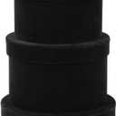 GnFlus Black Gift Boxes with Lids for Presents Set of 4 Round Velvet Nesting Gifts Box for Arrangements Flowers Wedding Birthday Mothers Valentines Day Bridesmaid Christmas Party Anniversary