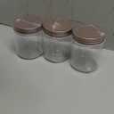 Novelinks 8 Ounce Clear Plastic Jars With Rose Gold Lids - Refillable Round Containers for Kitchen & Household Storage - BPA Free (32 Pack)  