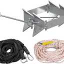 Boat Anchor 13LBS/19LBS/25LBS with Anchor Rope, Hot-Dipped Galvanized Folding Anchor, Boat Slide Cube Anchor (Box Style) Suitable for Boats
