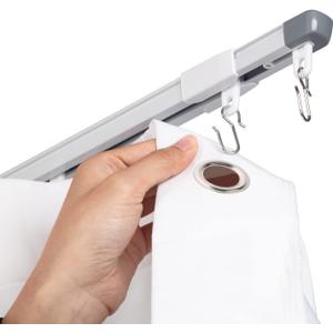 ACMEART Ceiling Curtain Track,Retractable Ceiling Track for Curtains,4.8-8.15ft,Room Divider Curtain Rod,Ceiling Rails Set with Silent Rollers and Hooks for Living room/Bedroom/Shower/RV,2 Sets