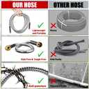 Short Garden Hose 10 ft, Male to Female Heavy Duty Stainless Steel Small Water Hose Extende Connector, Flexible No Kinks Leakproof 3/4 in Fittings, Lightweight Metal Leader Hose,MBT10S Model