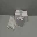 Suclain 12 Pcs Wedding Candlestick Holders Taper Candles Set Clear Glass Candle Holder and White Tapered Candles Dripless Tall Candle Sticks for Wedding Party Table Favor(Transparent)